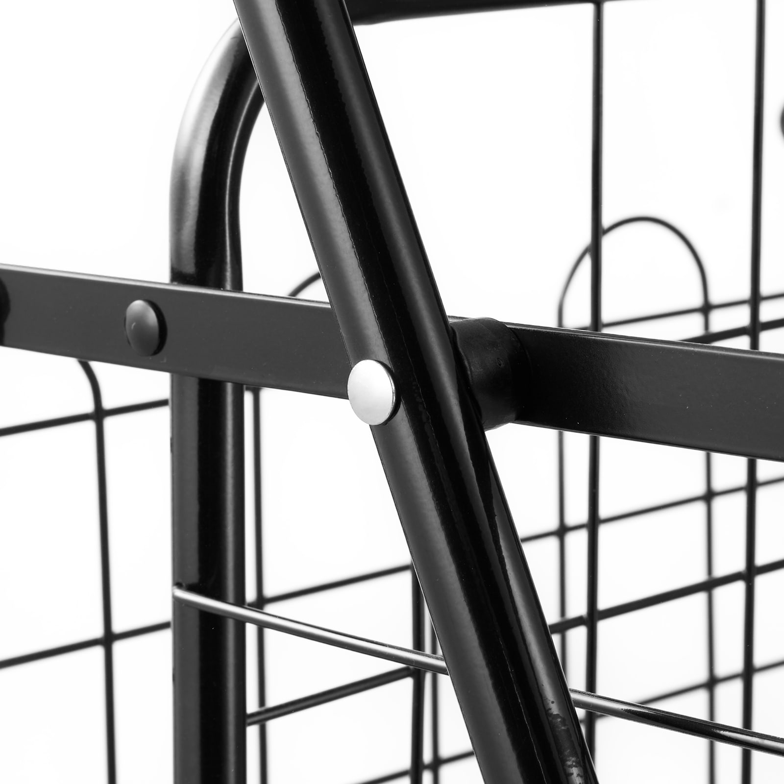 Heavy Duty Folding Shopping Cart With Dual Baskets And Wheels_voghion.com